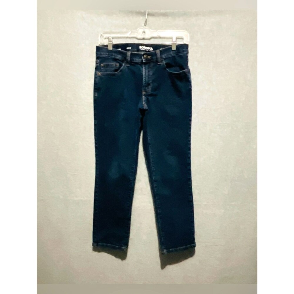 Sonoma Boys 12 Husky Straight Flexwear Jeans Adjustable Waist Dark Wash Blue